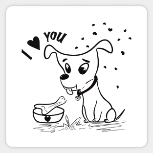 Valentine dog Sticker
